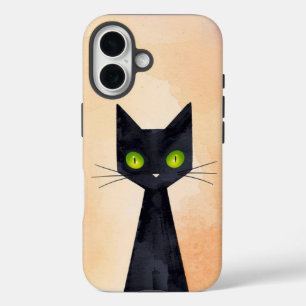 Spooky Black Cat Halloween iPhone 16 Funda duro