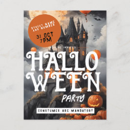 Spooky Castle Clouds Halloween Party Invitación