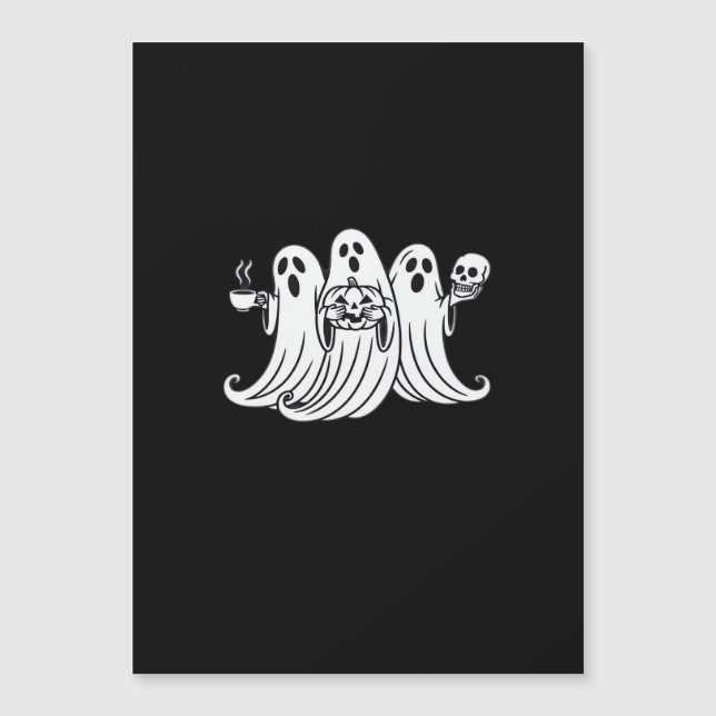 Spooky Coffee Sipping Pumpkin Holding (Anverso)