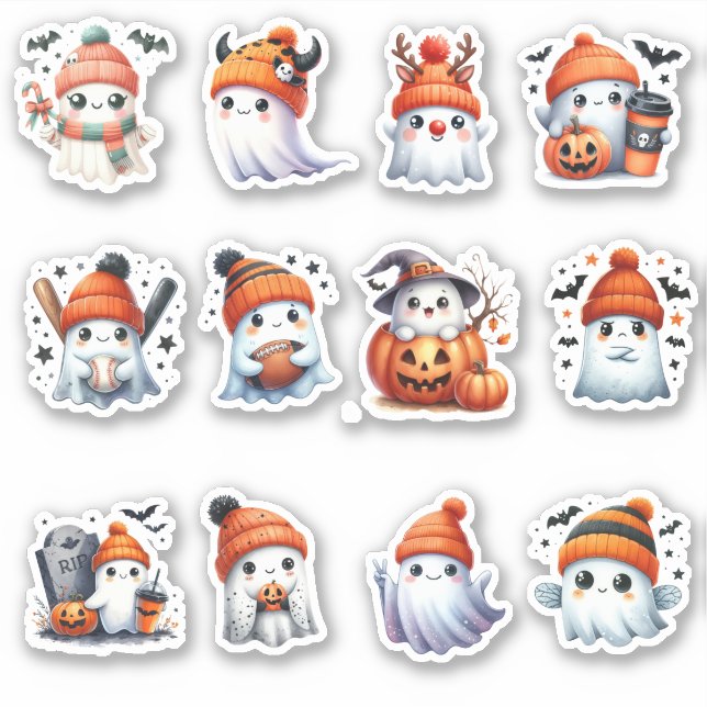 Spooky Cute Ghost Pegatina Collection (Anverso)