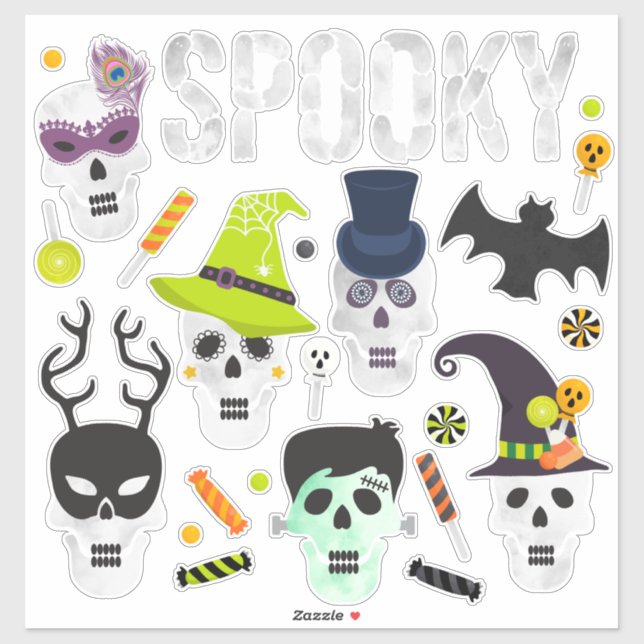 Spooky Cute Halloween Variety Pegatina Sheet (Hoja)