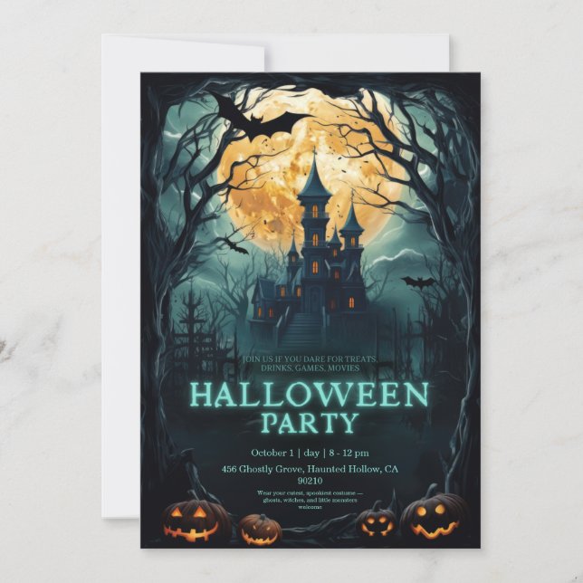 Spooky, Cute, match vibes Invitación a Halloween (Anverso)