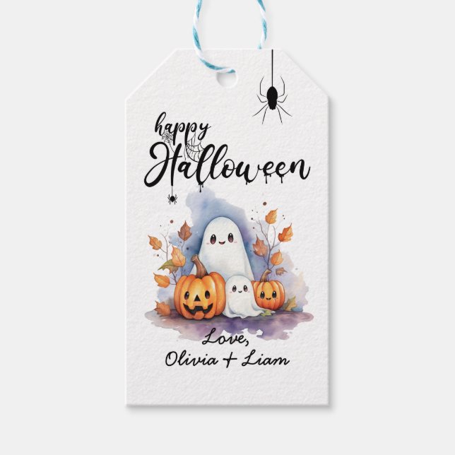 Spooky Cute Personalizable Halloween etiqueta de r (Anverso)