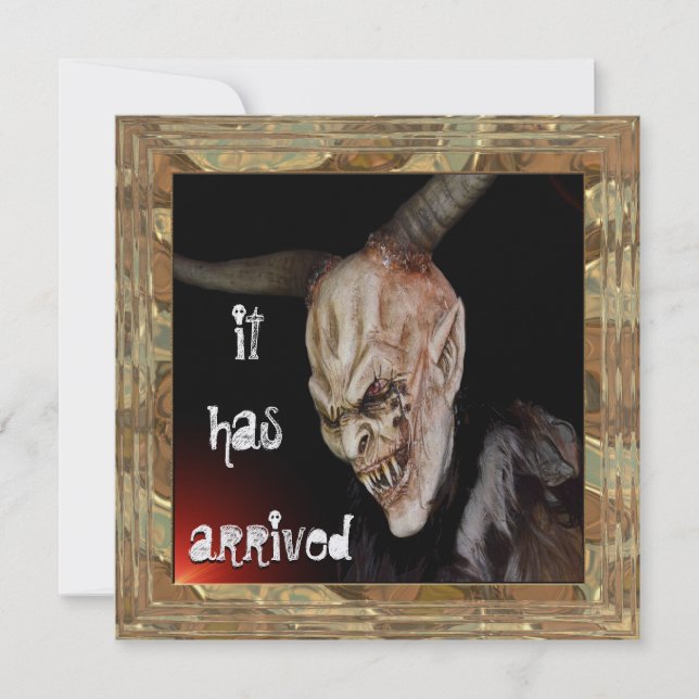 Spooky Demon Halloween Ha Llegado A Invitación (Anverso)