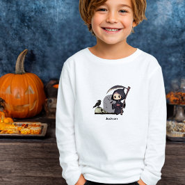 Spooky Grim Reaper Graveyard Crow Gothic Halloween