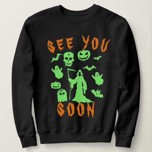 Spooky Grim Reaper Hoodie | Sudadera de Halloween (Anverso del diseño)