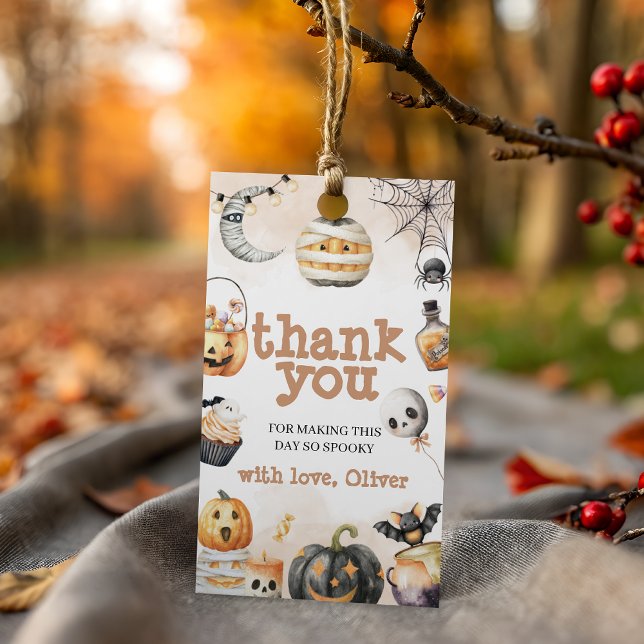 Spooky Halloween Gracias Etiqueta (Subido por el creador)