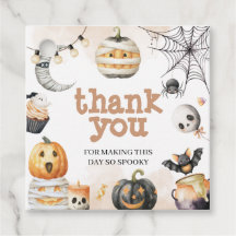 Spooky Halloween Gracias Etiqueta