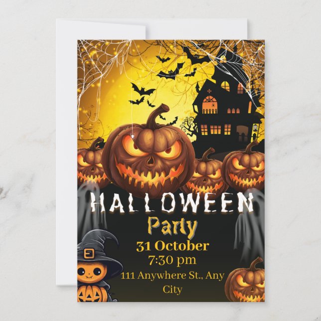 Spooky Halloween Party Invitation Card (Anverso)