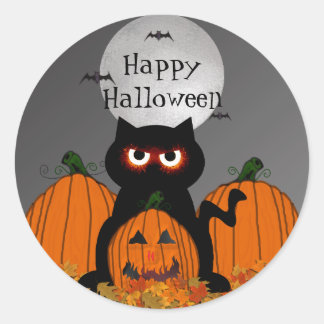 Spooky Kitty Halloween Pegatinas