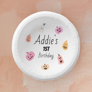 Spooky One 1.ª vajilla de cumpleaños Calabaza