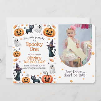 Spooky One Halloween 1ª invitación para el cumplea