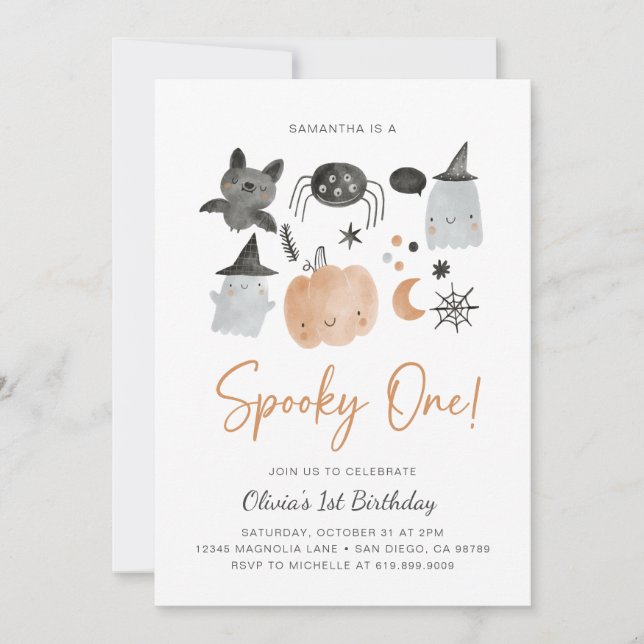 Spooky One | Invitación fantasma | Tembloroso 1 (Anverso)