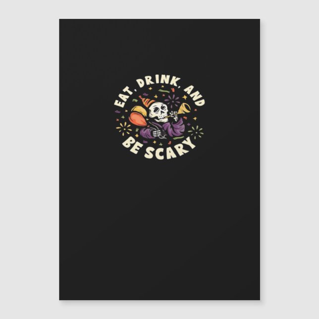 Spooky Skeleton Celebrating Halloween Eat Drink An (Anverso)