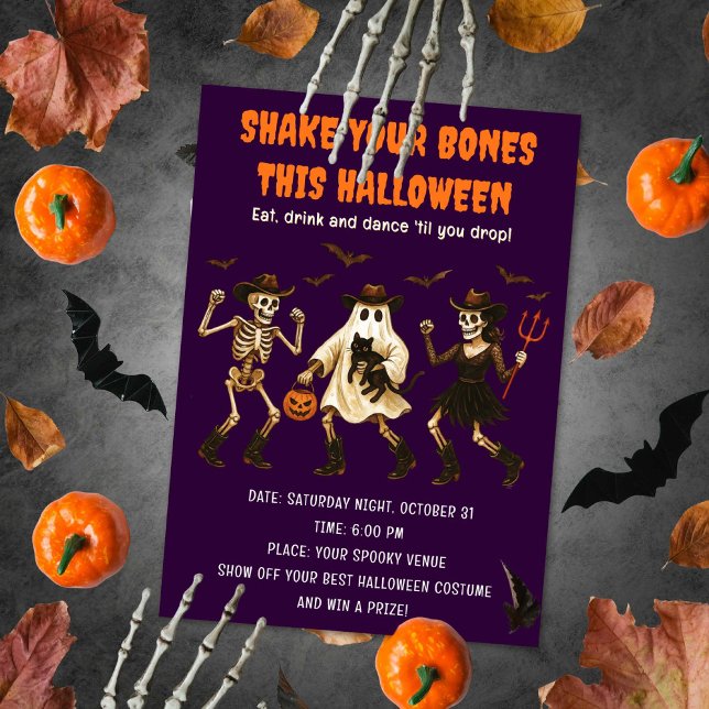 Spooky Skeleton Halloween Invitación (Subido por el creador)