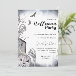 Spooky Skeleton Halloween Party Invitación