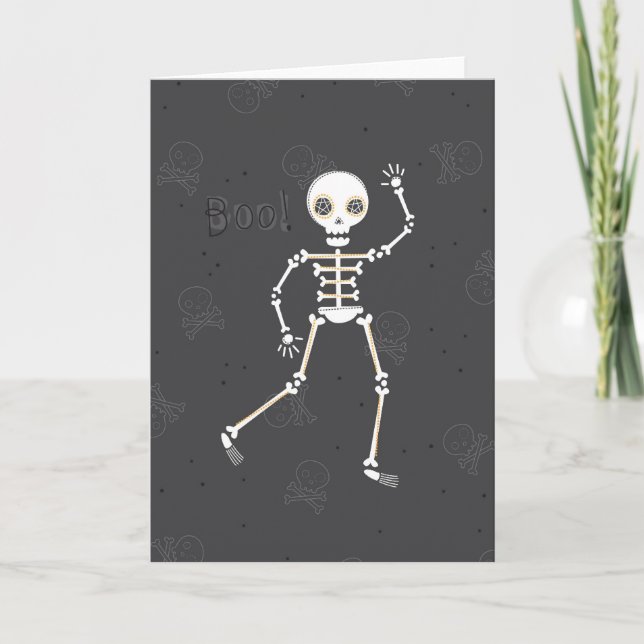 Spooky Skeleton Halloween Tarjeta de felicitación (Anverso)