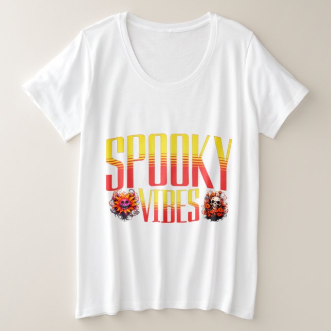 Spooky Vibes: Tee gráfico de Halloween (Anverso del diseño)