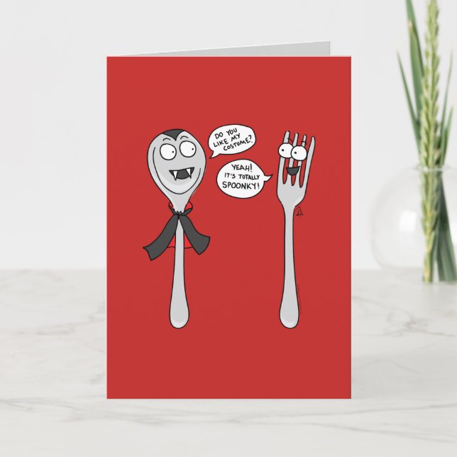 Spoonky - Graciosa tarjeta de saludo de Halloween (Anverso)