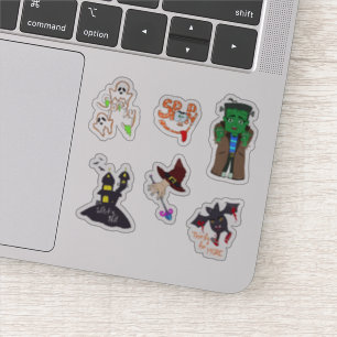 Spoopy Cute Halloween conjunto de 6 pegatinas dife