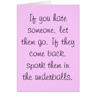 Spork ellos en la tarjeta de los underballs