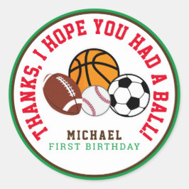 Sport All Star Fiesta Gracias Etiqueta De Favor