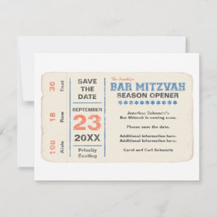 Sports Star Bar Mitzvah Guardar la tarjeta de fech