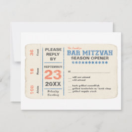 Sports Star Bar Mitzvah RSVP Repetición Tarjeta Az