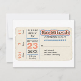 Sports Star Bar Mitzvah RSVP Repetición Tarjeta Az