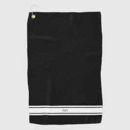 Sporty Black Monograma Golf Toalla