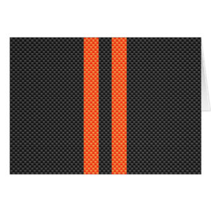 Sporty Vibrant Naranja Stripes Carbon Fiber Style