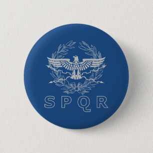 SPQR el botón del emblema del imperio romano