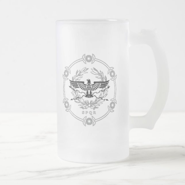 SPQR la taza del vidrio esmerilado del emblema del (Derecha)