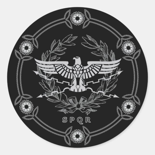 SPQR Pegatina del Imperio Romano. (Anverso)
