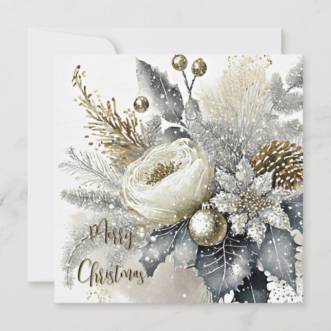Spray de Navidad plateado y dorado personalizado (Anverso)