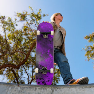 Spray Paint Splatt Effect Purple Skateboard