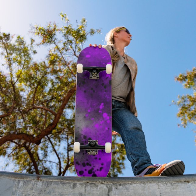 Spray Paint Splatt Effect Purple Skateboard (Exterior 1)
