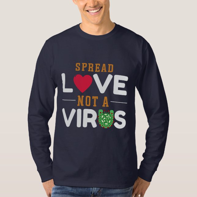 Spread love nota virus Camiseta básica de manga la (Anverso)