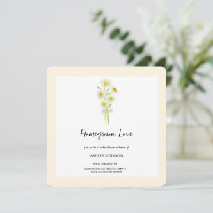 SPRING Chamomile Simple Bridal Shower Invitación