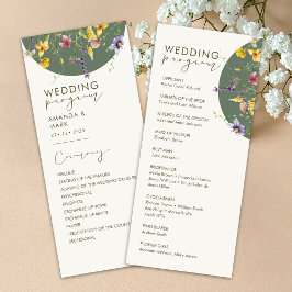 Spring Fall Boho Wildflower Bloom Whimsical Menu