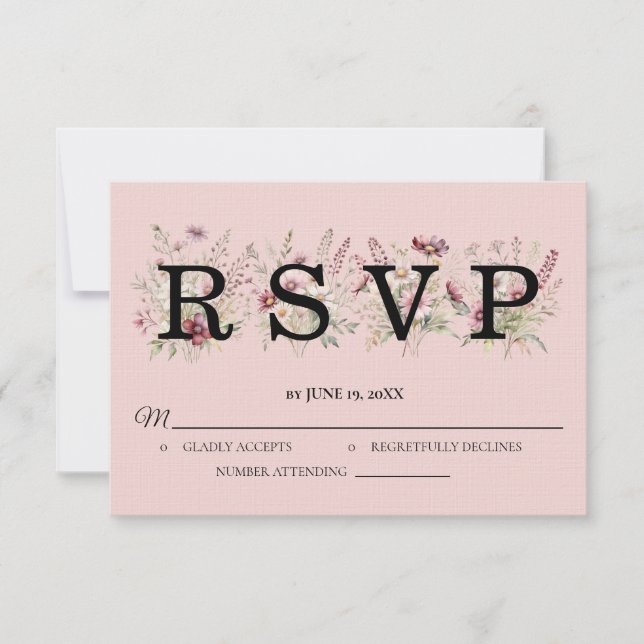 Spring Floral Wedding RSVP card (Anverso)