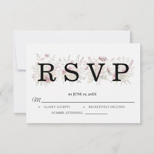 Spring Floral Wedding RSVP card (Anverso)