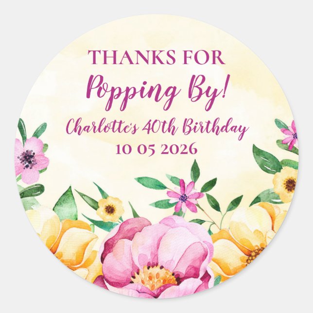 Spring Gracias por comprar por etiqueta de cumplea (Anverso)