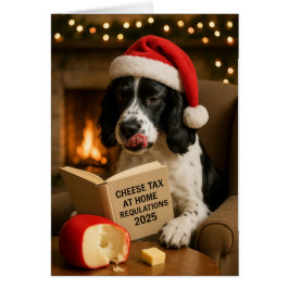 Springer spaniel  'Cheese Tax' Christmas card