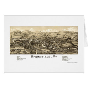 Springfield, mapa panorámico del VT - 1886