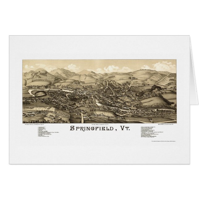 Springfield, mapa panorámico del VT - 1886 (Anverso (Horizontal))