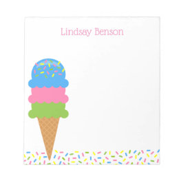 Sprinkles Ice Cream Cone Bloc de notas personaliza