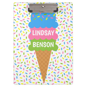 Sprinkles Ice Cream Cone Portapapeles personalizad