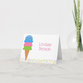 Sprinkles Ice Cream Cone tarjetas de notas doblada