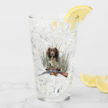 Sprocker Spaniel, Gun dog art Glass